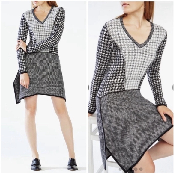 BCBG Houndstooth Sweater Dress - Picture 1 of 9